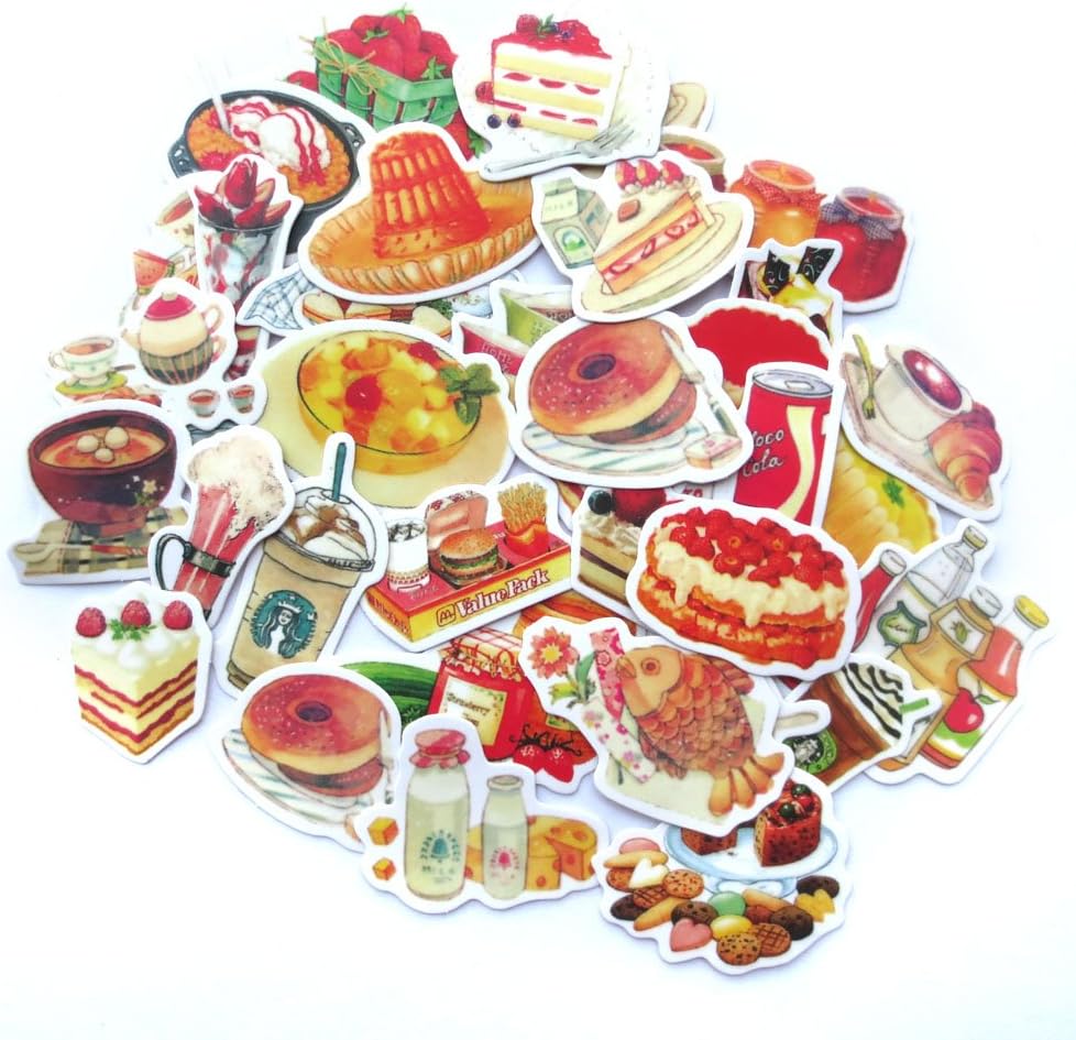 DadaCrafts(TM) Dessert Coffee 32pcs 3cm - 4cm Large Bag Packaged Stickers Sets