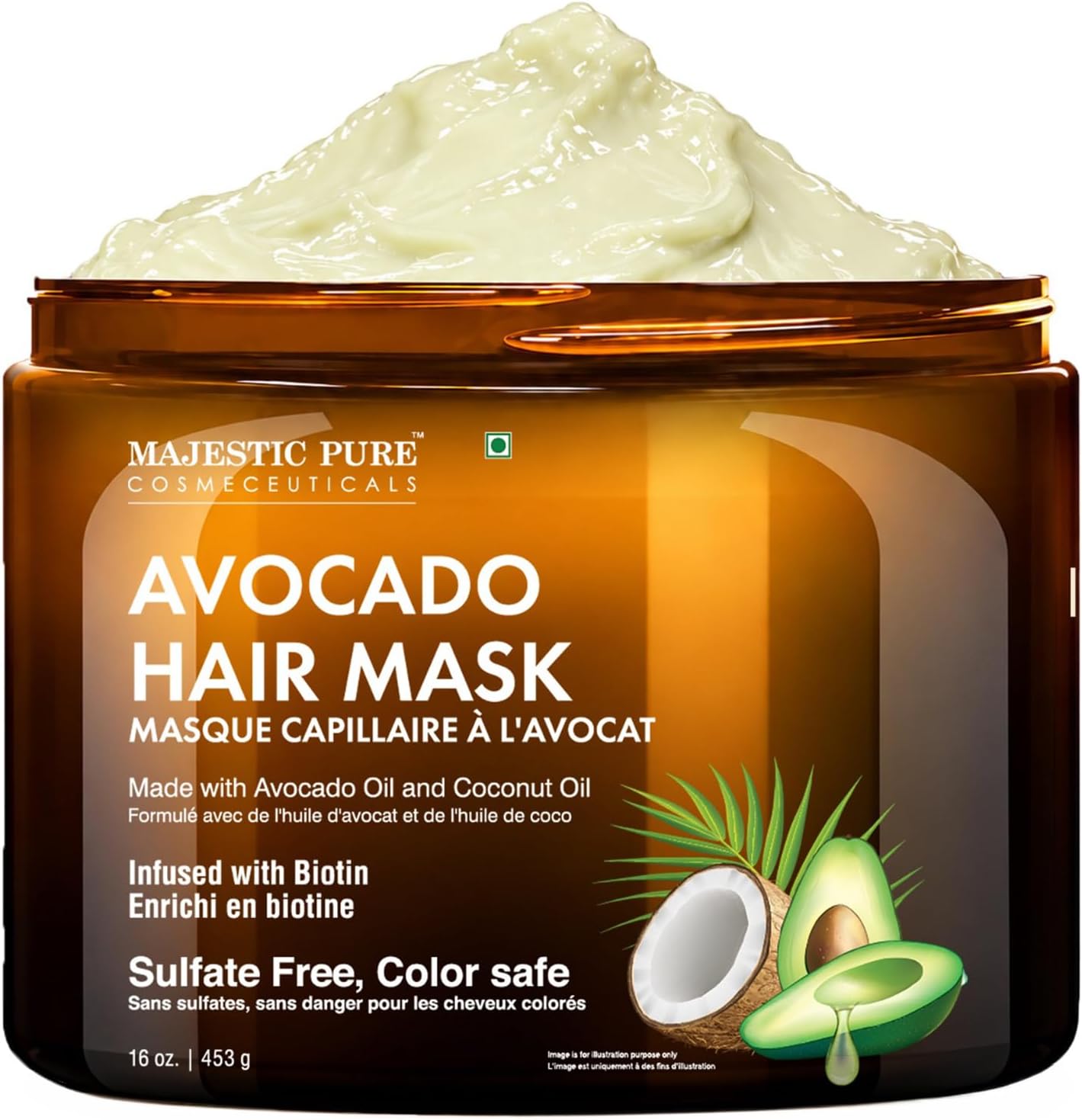 Majestic Pure Avocado & Coconut Hair Mask - 16 Fl Oz