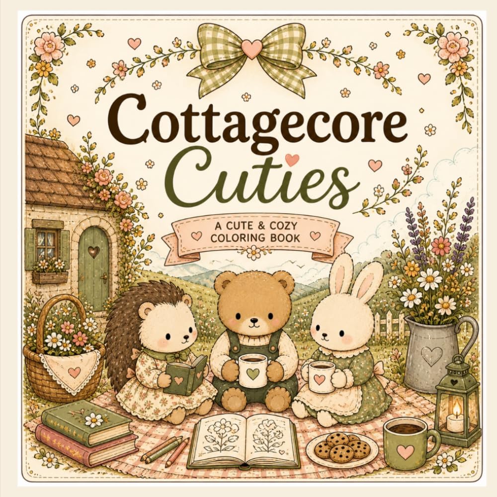Cottagecore Cuties: A Cute & Cozy Coloring Book