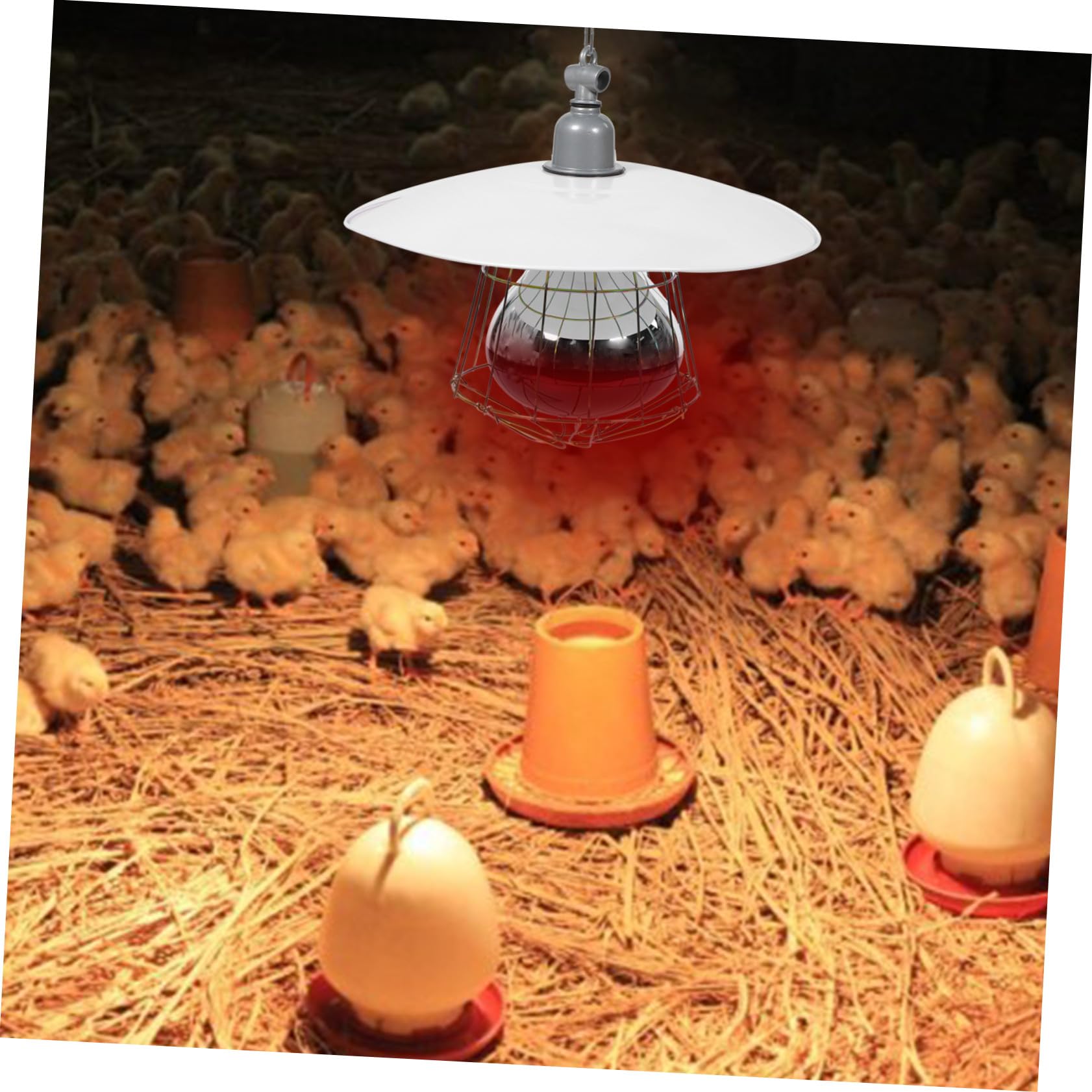 VICASKY 2 Pezzi Lampada Riscaldante per Gabbia Animali da Allevamento con Copertura in Metallo Accessorio Termico per Porcellini e Rettili Funzionamento Facile e Alta Efficienza Termica