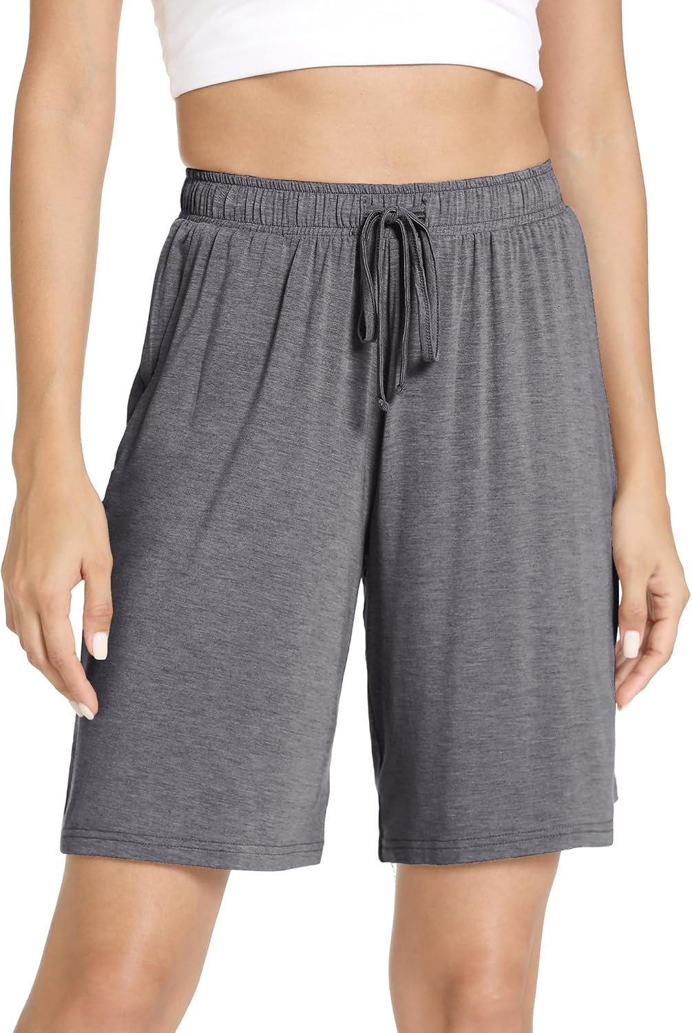 GYS Women's Bamboo Viscose Bermuda Pajama Shorts - Soft Sleep Lounge Shorts with Pockets for Summer