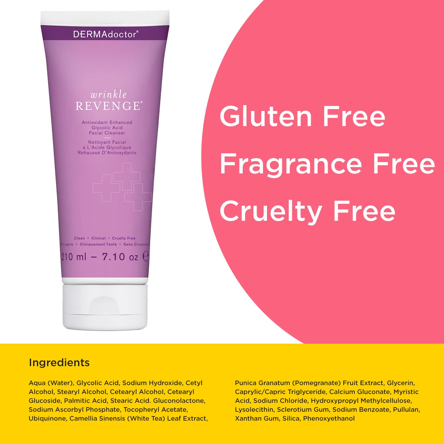 Wrinkle Revenge Antioxidant Enhanced Glycolic Acid Facial Cleanser, 7.