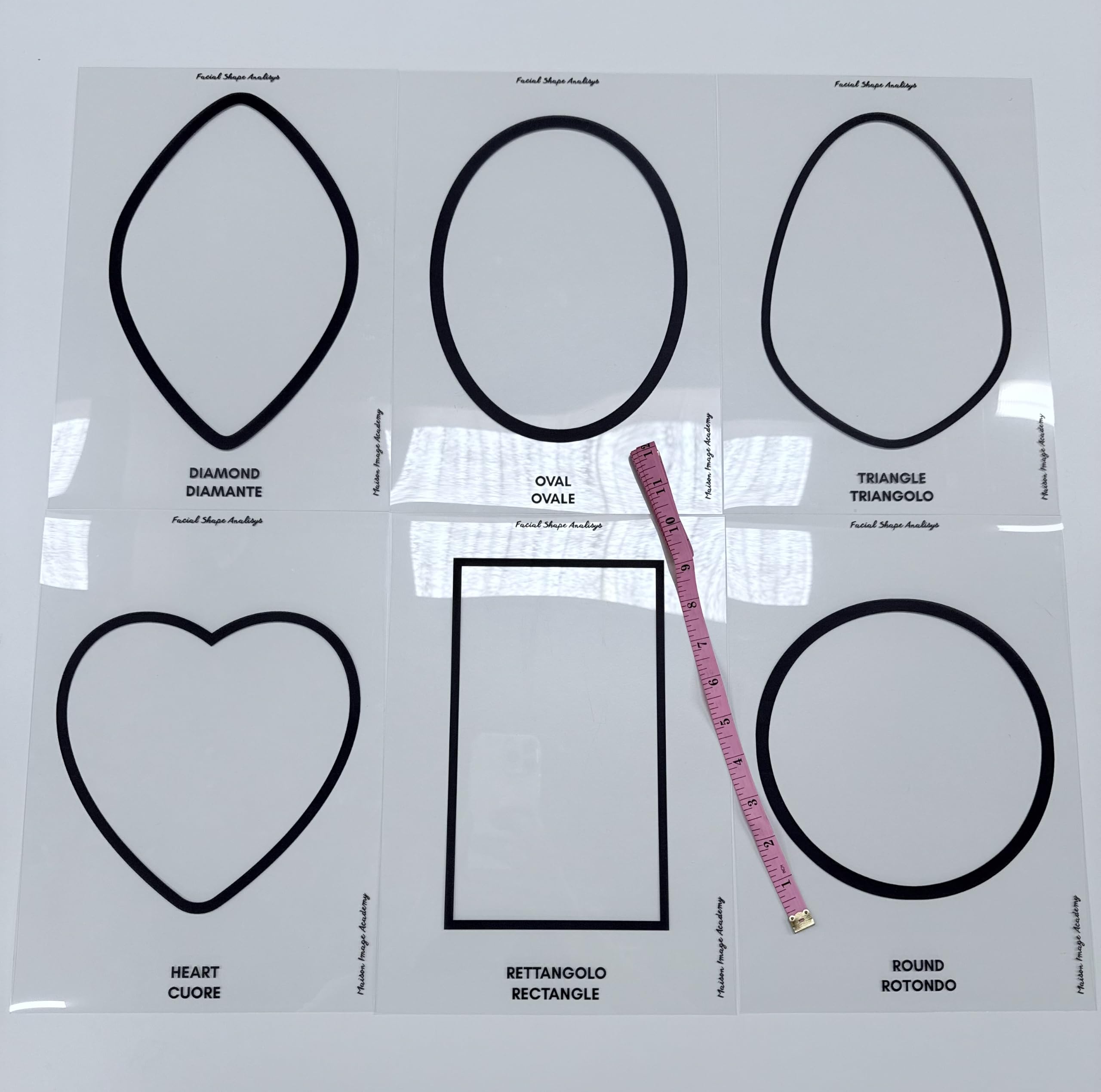 Professional Facial Shape Analysis Kit - Maison Image Academy | Strumento trasparente per l'analisi professionale della facial shape