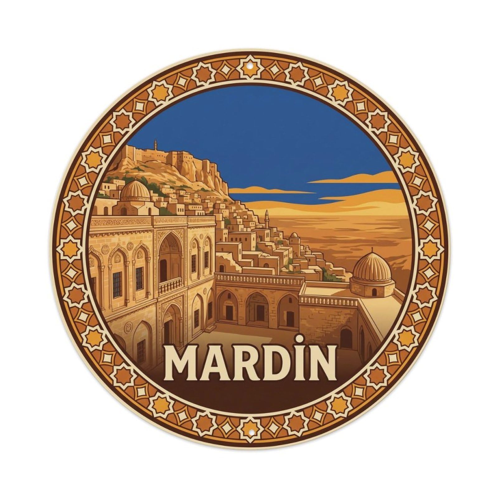 Mardin Stone City Mesopotamia Turkey Travel Vintage Metal Tin Sign