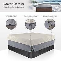Vista 4 de STEECA Cubierta impermeable para bañera de hidromasaje, protector de cubierta dura cuadrado para exteriores, 76 x 76 x 20 pulgadas