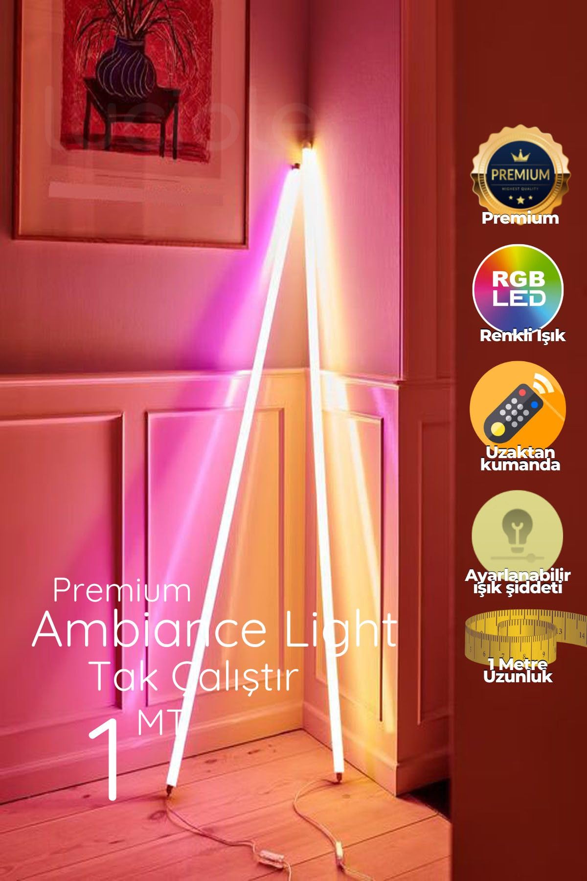 luciole Rgb Led Strip Tube Light Lambader Uzaktan Kumandalı Işık Lamba Ampül Aydınlatma Renkli Animasyonlu6