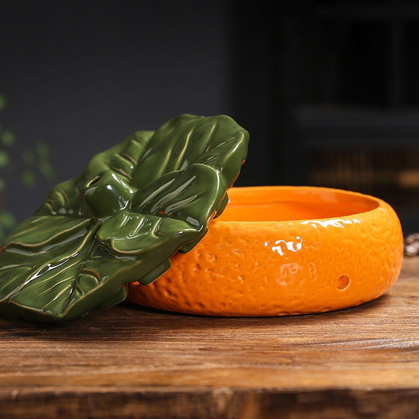 Kreative Keramik Kartoffel Aufbewahrungsbox Küche Orange Shaped Zwiebel Aufbewahrung Atmungsaktiver Kartoffel Aufbewahrung