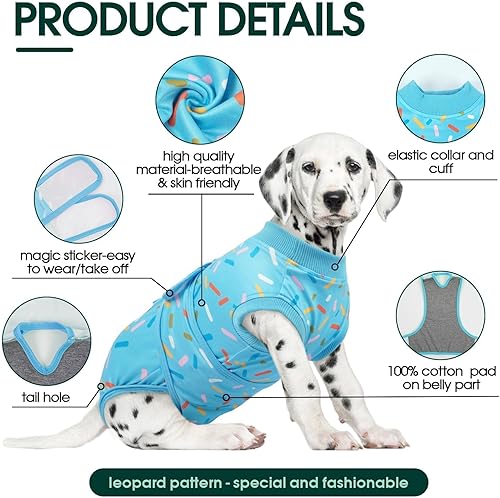 Miniatura 96 de Kuoser Traje de cirugía para perro, cómodo traje de recuperación para perros, mameluco protector posoperatorio, alternativa suave al cuello E