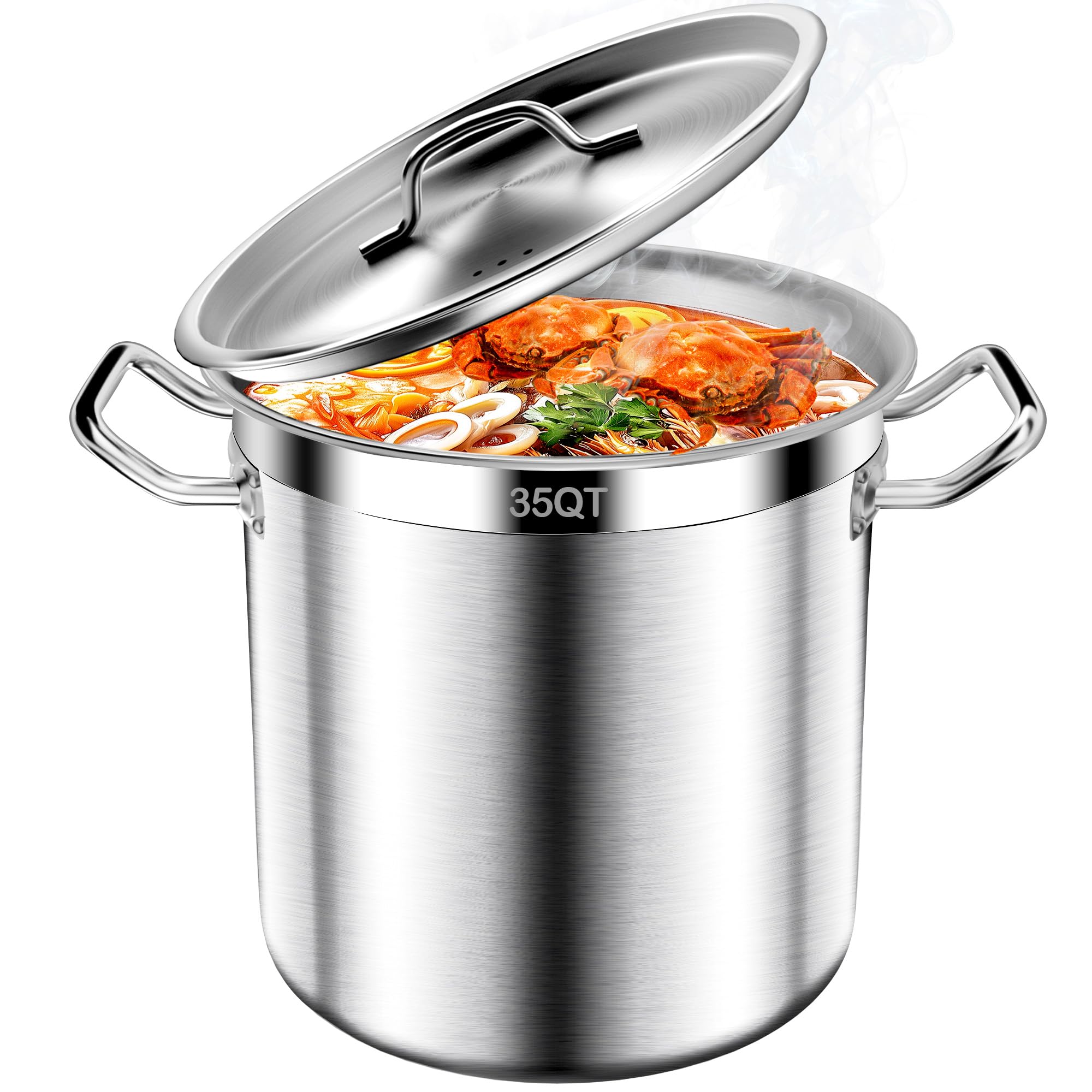 Amazon.com: Large Stock Pot-35QT Stainless Steel Stockpot with Lid