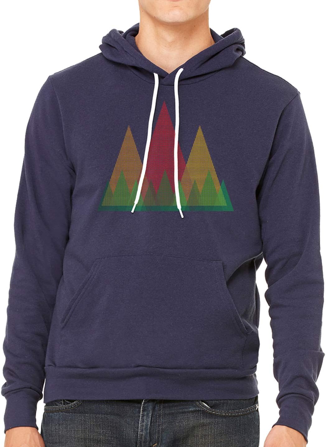 Triangle Tree Line with Mountains Unisex Outdoor Hoodie Nature Sweatshirt