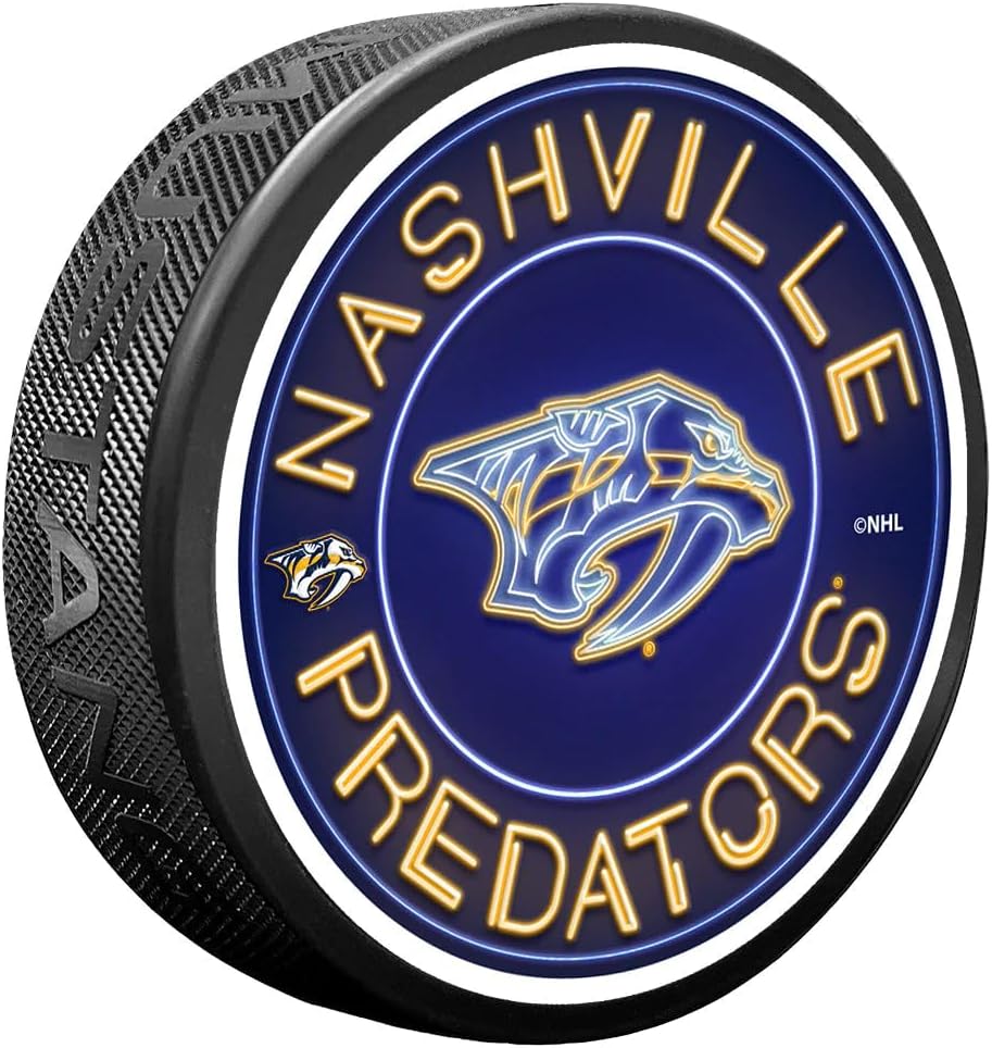 Sports Decor Nashville Predators Puck - Neon