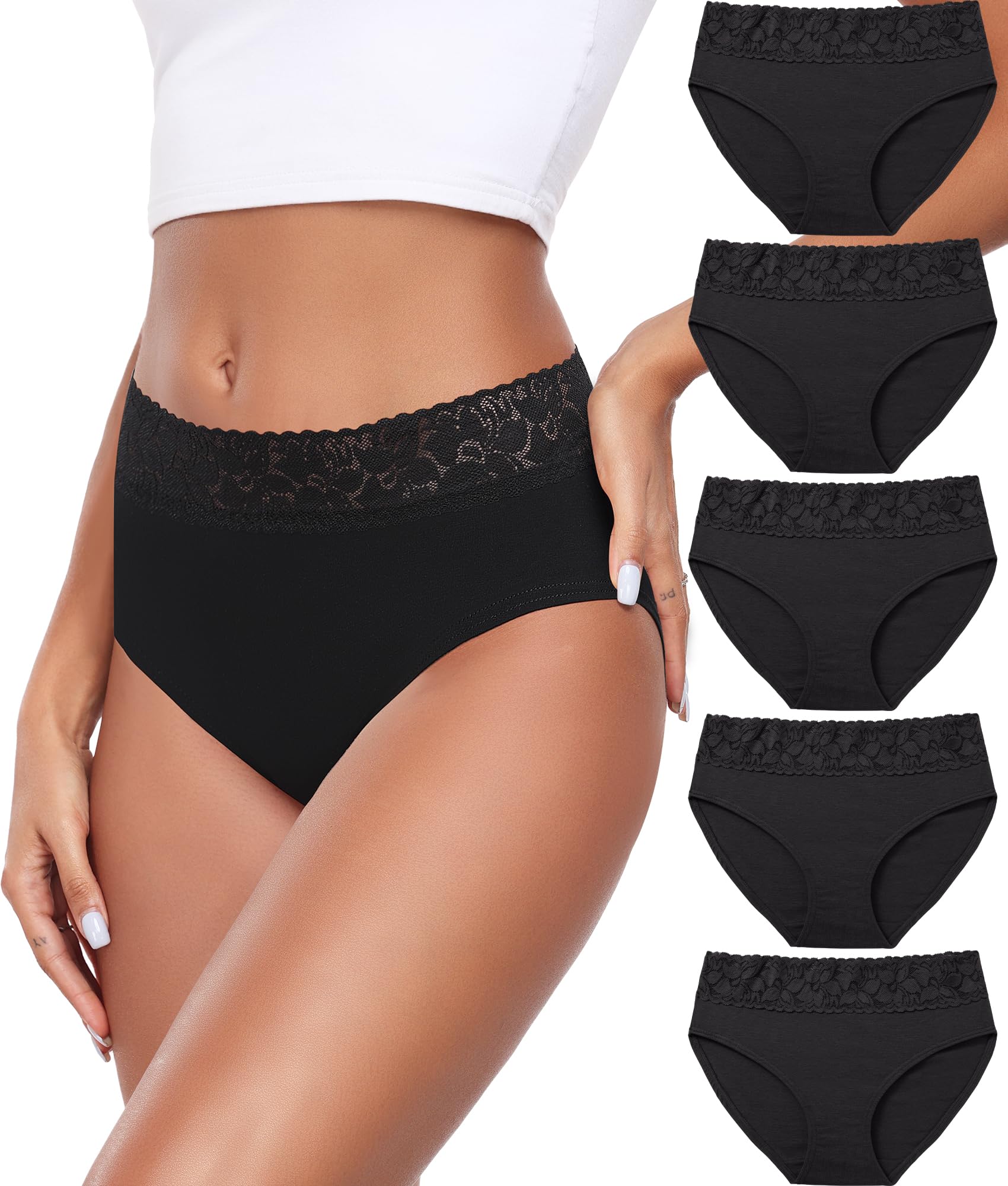 Altheanray Womens Underwear Cotton Briefs Lace Bikini Panties for Women Breathable Hipster Comfort Stretch