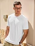 JMIERR Men's Casual T-Shirt Short Sleeve Textured Crewneck T Shirts Stretch Workout Beach Tees