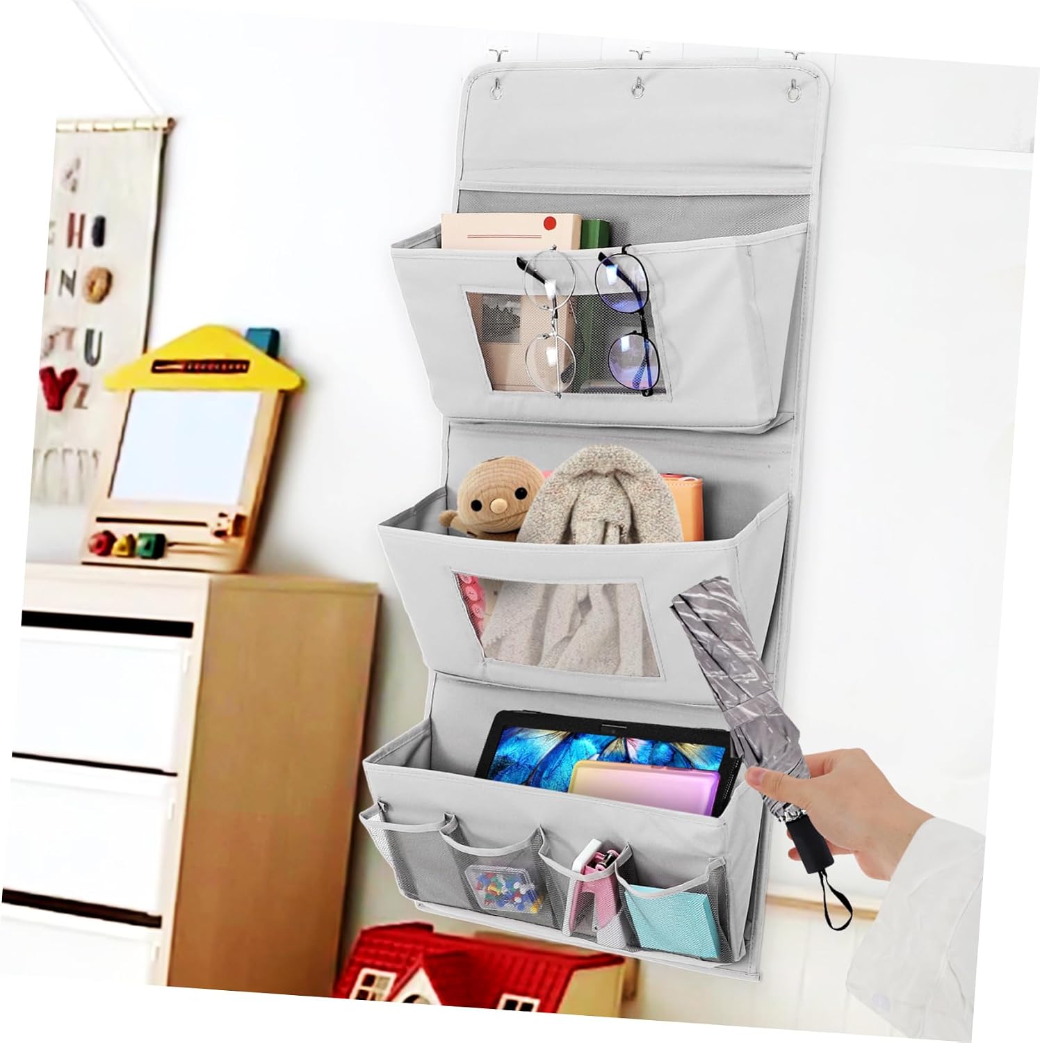 Over Door Storage Organizer Cloth Hanging Storage Bag for Versatile Home and Office Use Easy Installation and Washable Design for Organizing