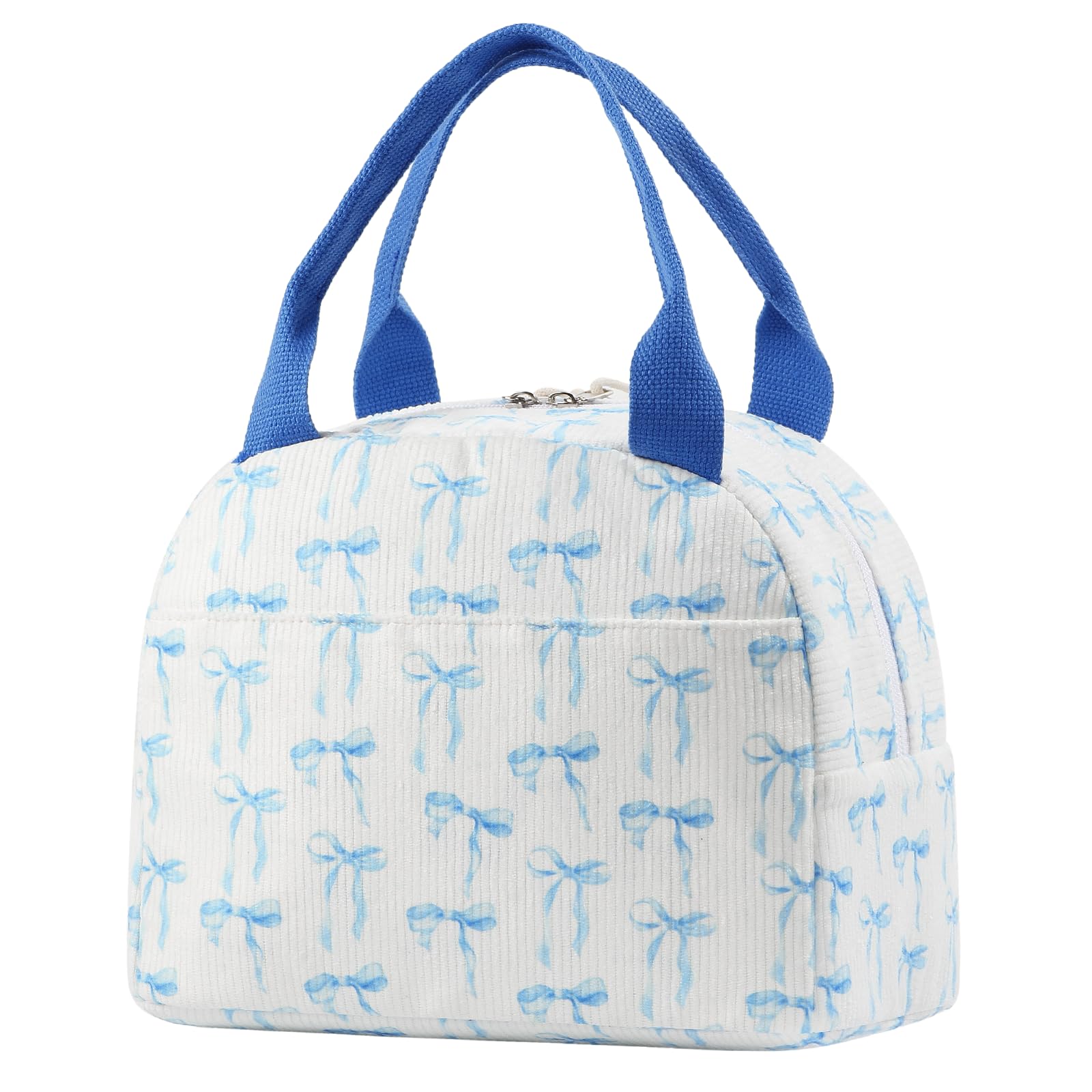 BuyCard Lunch Bag for Women,Insulated Lunch Bag for Adults, Waterproof & Oilproof Cool Bag for Work, School, Picnic & On The Go. (Blue Bow) — image 1