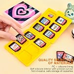 DLseego Cas de carte de jeu pour commutateur Lite/Switch/Sélecteur OLED, amour coeur brillant Reflective Gradient Switch Jeu carte mémoire Portable Storage avec 12 Fentes de cartes de jeu et 12 Micro SD Fentes de cartes - jaune