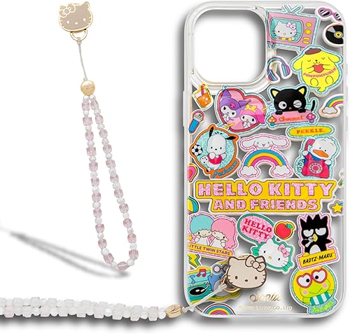 Sonix x Sanrio - Funda + pulsera adhesiva para teléfono con cuentas (Hello Kitty Rosa) para iPhone 15, 14, 13 | Calcomanías de Hello Kitty y sus
