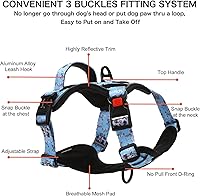 Vista 117 de Petmolico - Juego de arnés para perro sin tirones, 2 correas de sujeción con asa de fácil control, chaleco reflectante para razas pequeñas, arnés