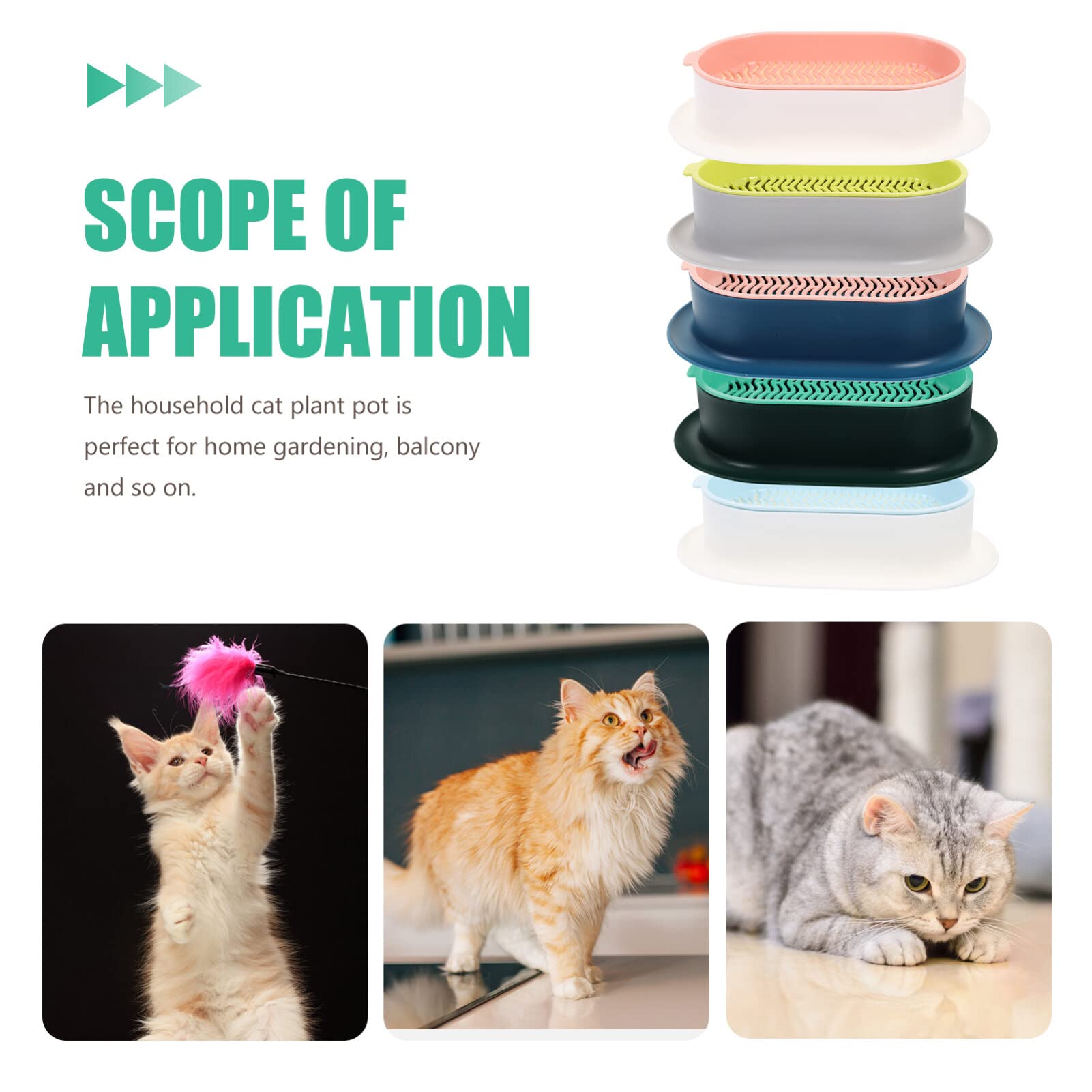 Happyyami 5pezzi Fioriera Per Di Gatto Creativa Da Contenitore Idroponico Leggera e Durevole Vassoio Per Coltivazione Senza Per Interni e Uso Domestico