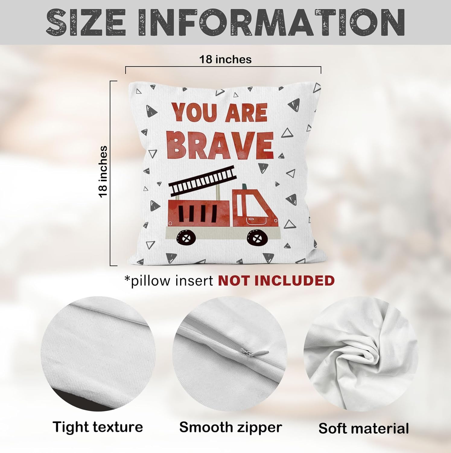 Boys Kids Construction Car Inspirational Throw Pillow Covers 18x18 Set of 4, Decor Pillow Cases for Playroom Classroom Boys Room Nursery Bedroom, You are Loved Pillowcases for Couch Bed Sofa