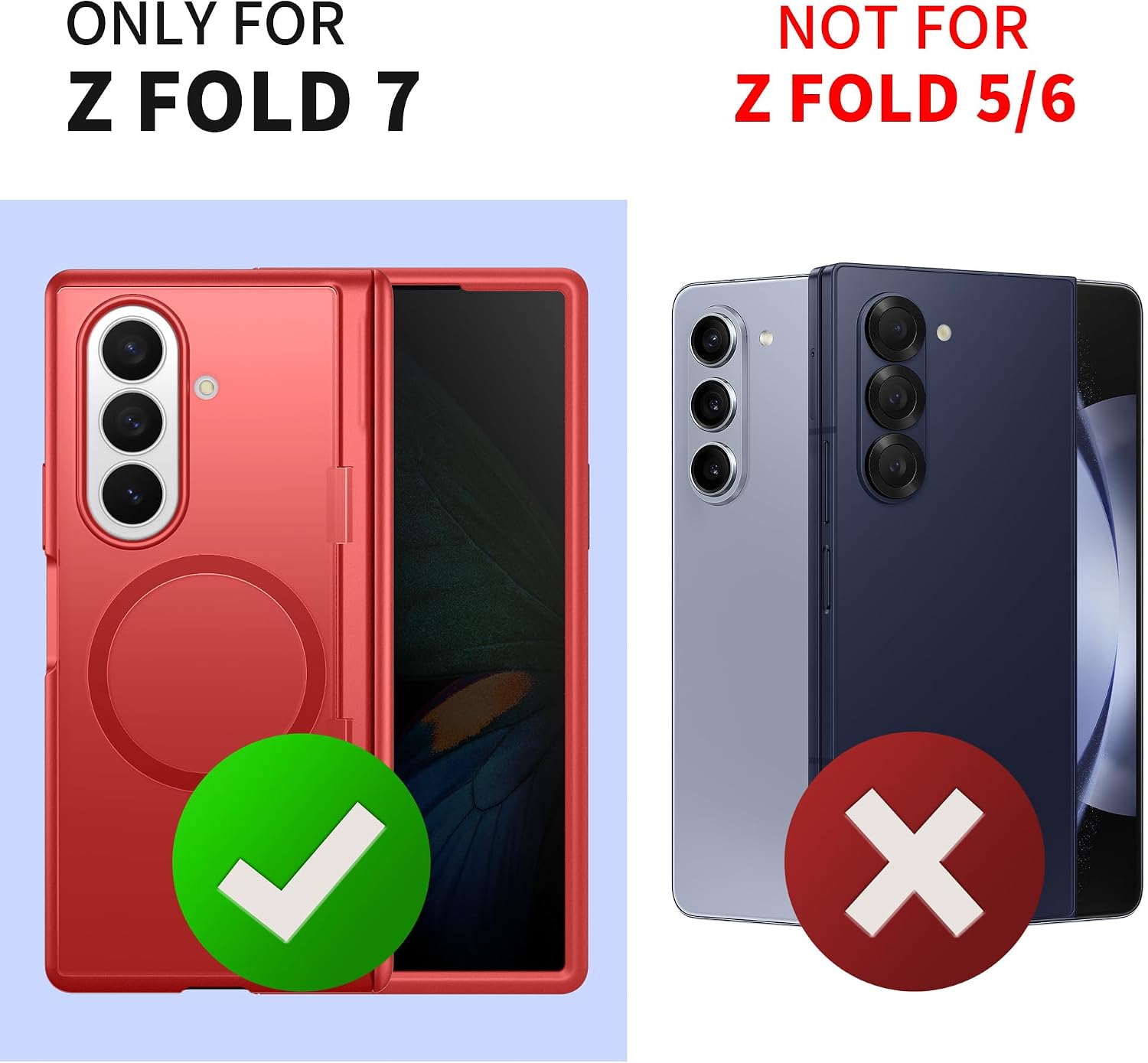 MOBOSI for Z Fold 7 Case with Privacy Screen Protector, Bright Red image 5