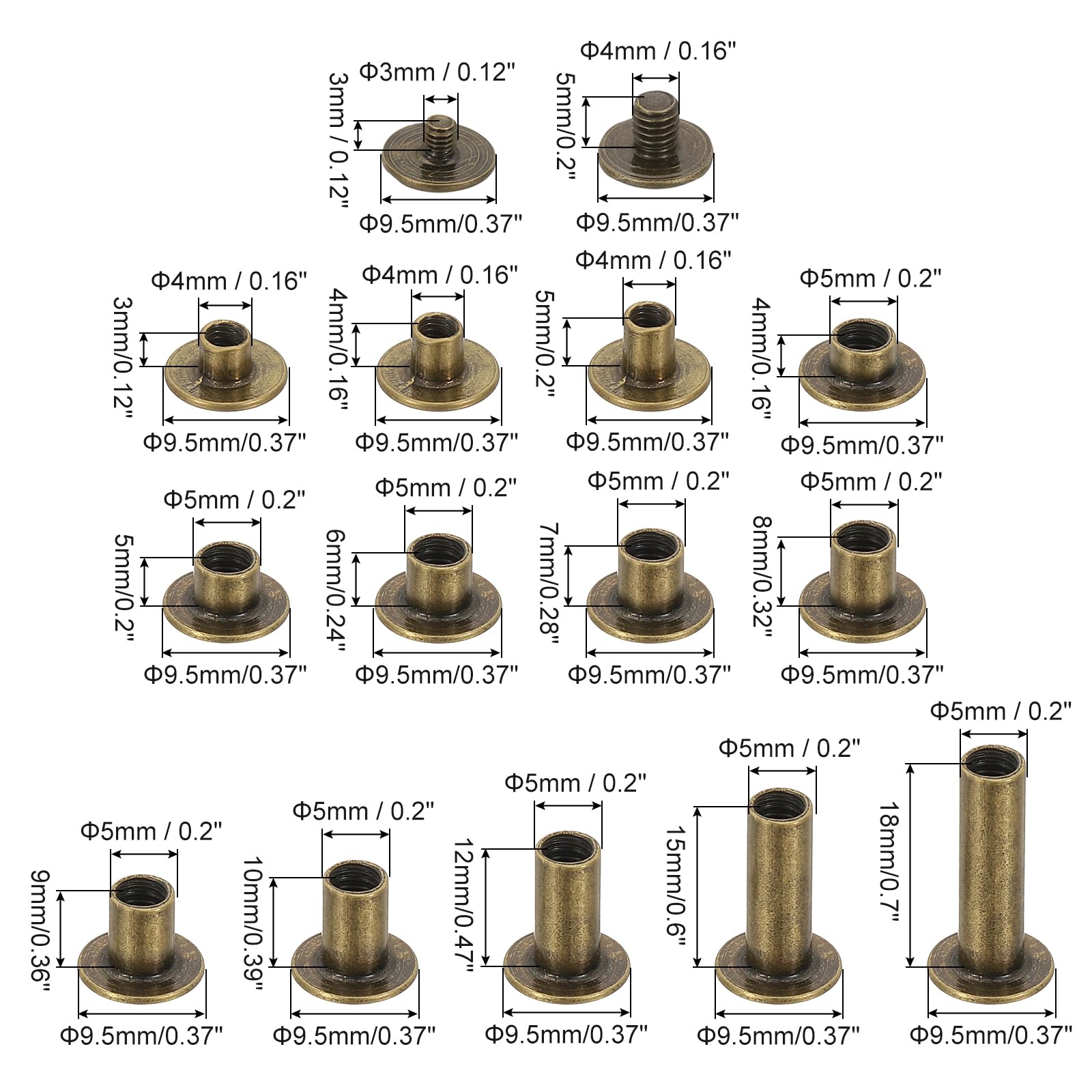 PATIKIL 320 Sets Phillips Chicago Screws Assorted Kit with Punch and Screwdriver - Image 2