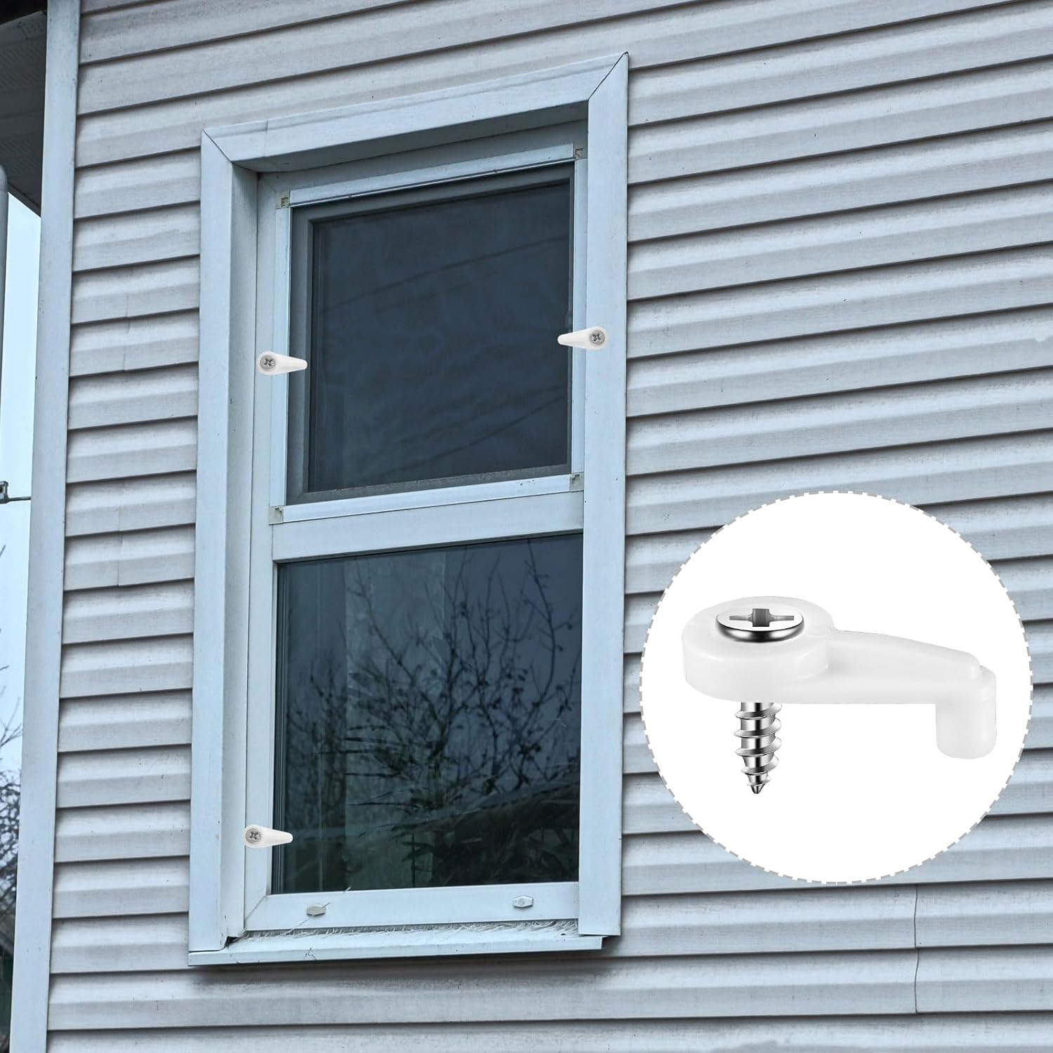 Weysat 60 Pcs Storm Window Clips with Screws Screen Clips Storm Windows Screen Door Hardware for Fixing Window Screen Door Mirror with Screws