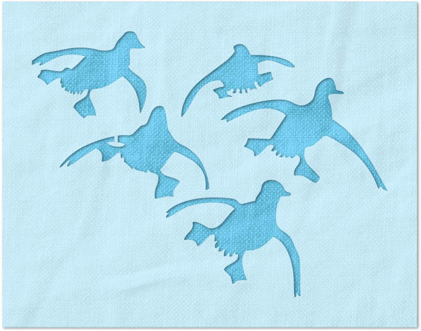 Stencil Stop Flying Ducks Stencil - Reusable for DIY Projects, Painting, Drawing, Crafts - 14 Mil Mylar Plastic (24 x 18 inches)