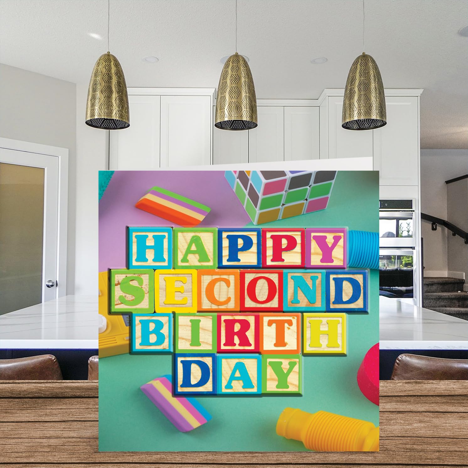 Twizler Tarjeta De Segundo Cumpleaños Para Niño Con Elefante Y Regalos – 2 Años – 2 Años – Tarjeta