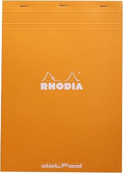 Rhodia Staplebound Notepad - Dot Grid 80 sheets - 8 1/4 x 11 3/4 - Orange Cover
