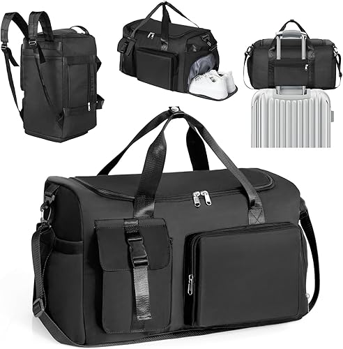 Cozary Sports Bag Men Women – 42L Large Travel Bag – Waterproof Oxford Fabric – Multi-Pocket Design – 3 in 1 Gym Bag – for Gym Travel Business