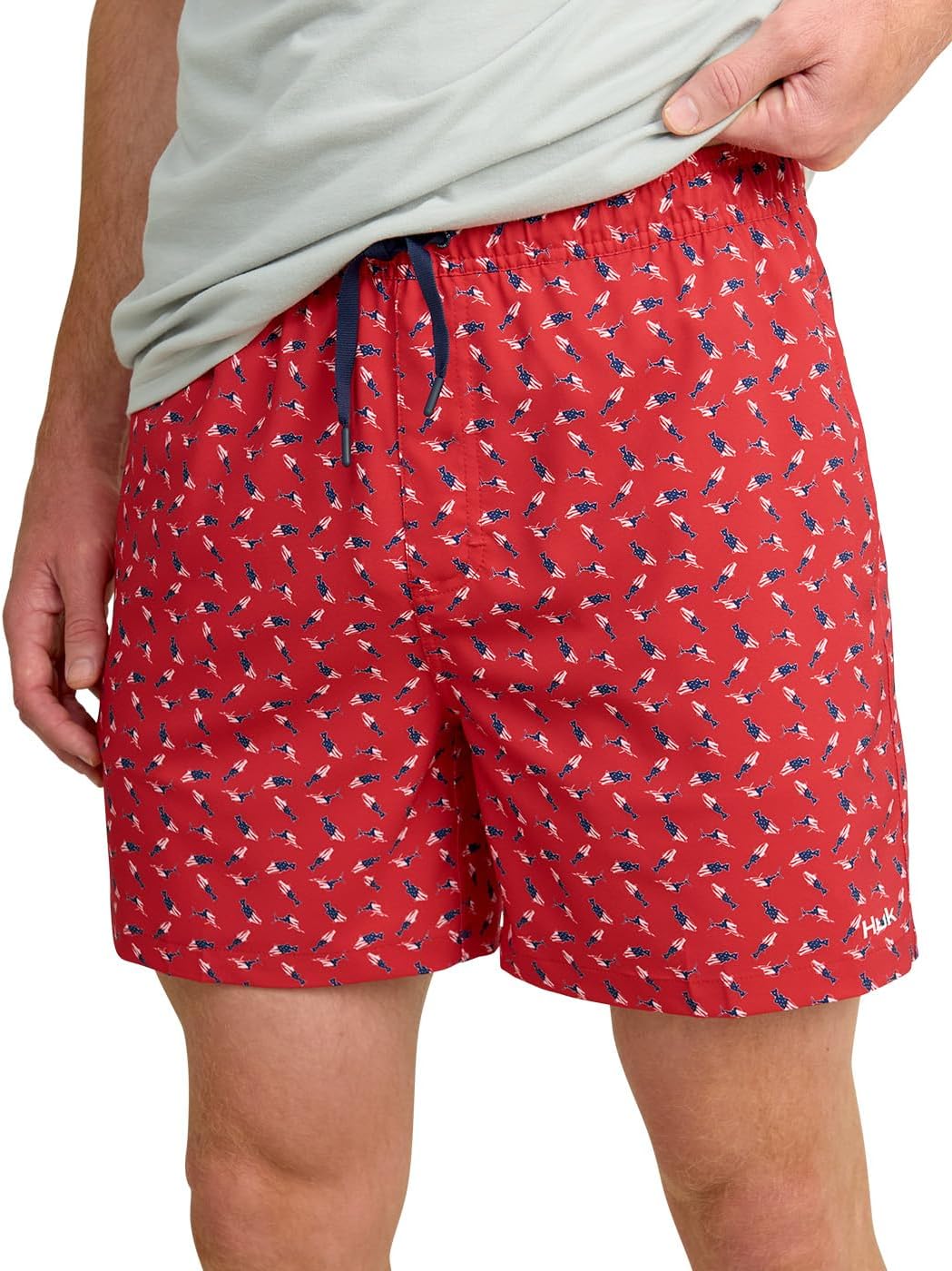 HUK - Mens Pursuit Volley Pattern Short, Quick-Dry Shorts for Men, Channel Marker, Small