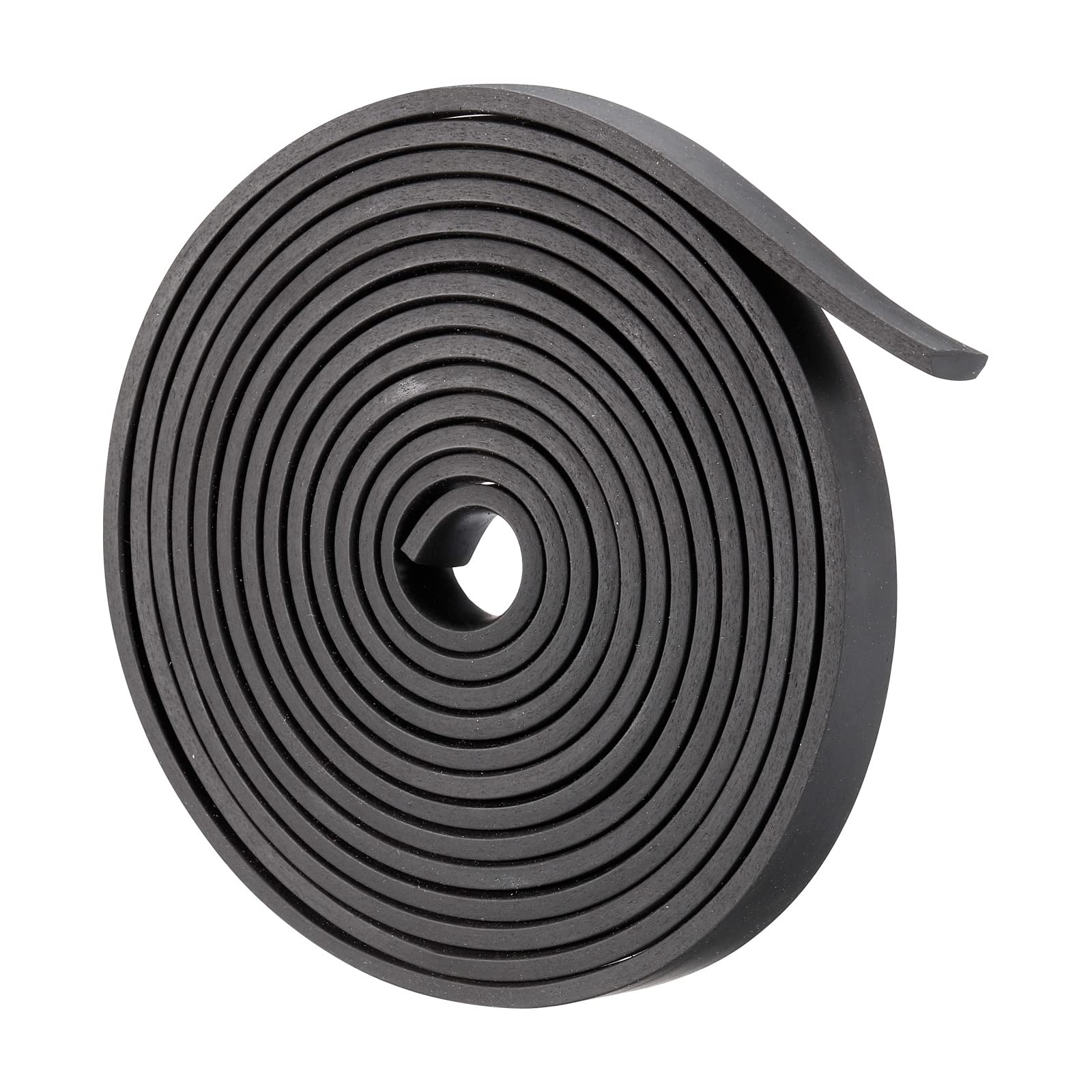 sourcing map Neoprene Rubber Sheet Rolls 5mm(T) x15mm(W) x2m(L), Solid Rubber Strips for DIY Gasket, Sealing Padding, Reduce Vibration Mat