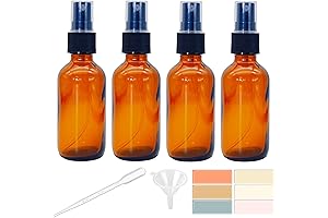 4 PACK Amber Fine Mist Spray Bottles