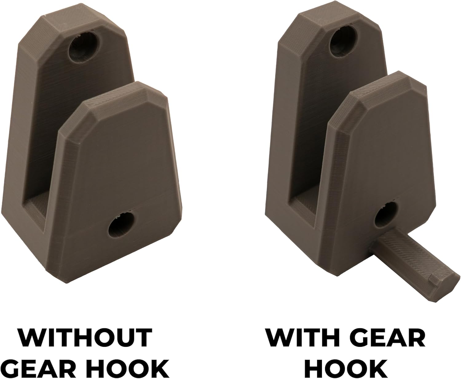 Horizontal Wall Ski Holder – Space-Saving Ski Wall Mount for Garage & Home Storage | Holds 1 Pair of Skis | Mountain, Snowflake & No Design Styles (White, Mountain | With Gear Hook)