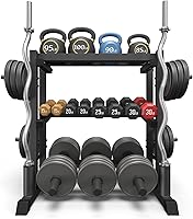 Jusgym 3-Tier Adjustable Dumbbell Rack - 1100LB Heavy-Duty Capacity for Home Gym Dumbbells, Kettlebells & Plates