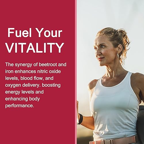 Miniatura 5 de Gomitas de raíz de remolacha con hierro, metilo B12, folato, vitamina C, fabricadas en Estados Unidos, aumenta los niveles de óxido nítrico y