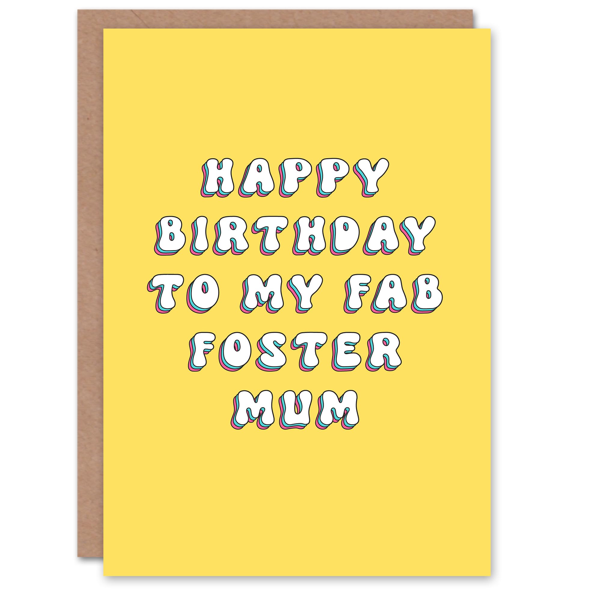 Artery8 Birthday Card Fab Foster Mum For Mum Mam Mother Mummy Greeting Card