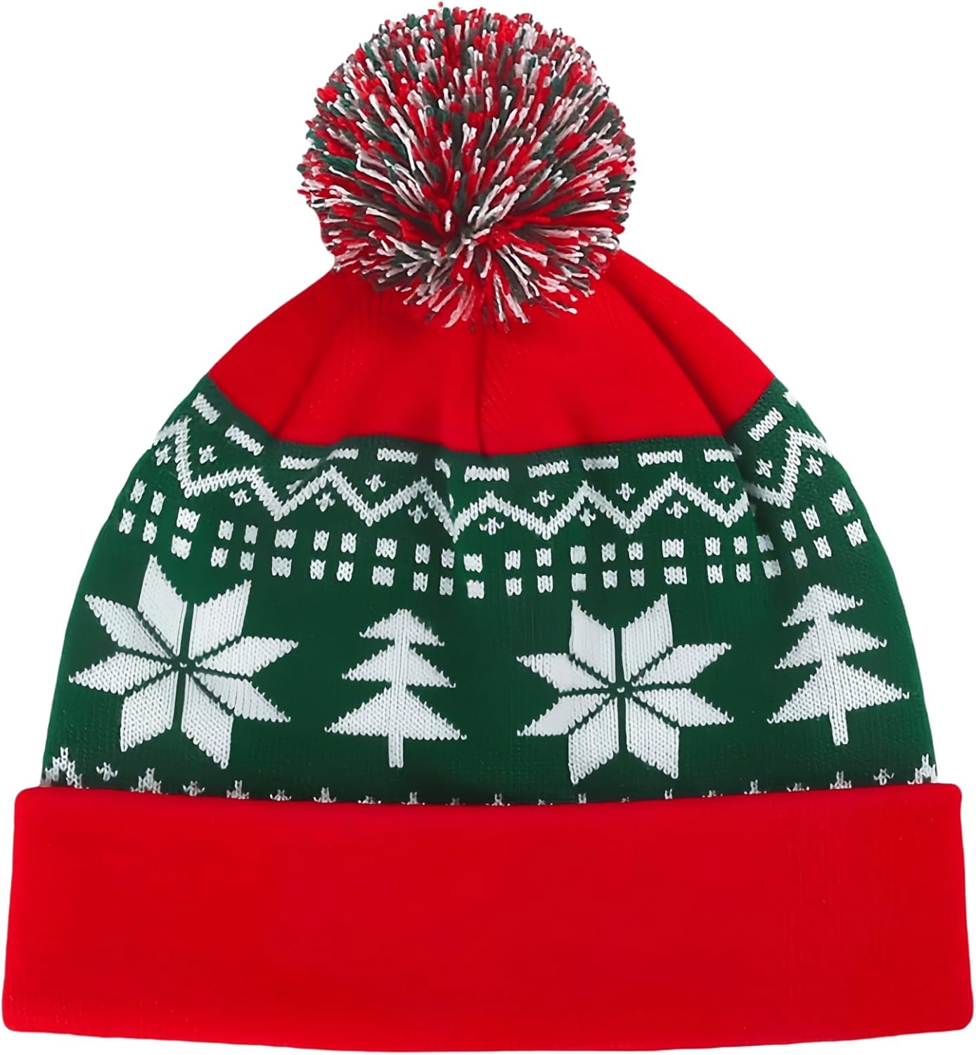 Christmas Knit Beanie for Women Men, Winter Warm Hat Turban Cap for Unisex Adults Christmas Holiday Costume Red