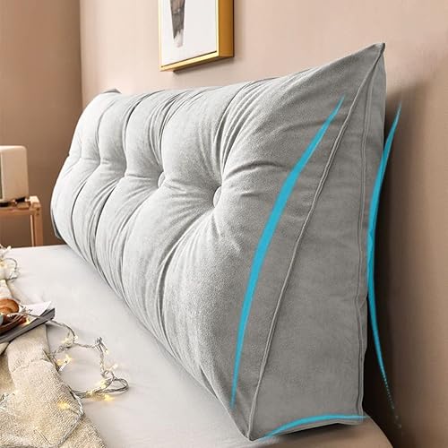 Miniatura 2 de Almohada triangular para cabecero, almohada de lectura, almohada triangular para cabecera, almohada de apoyo para dormitorio, sofá, tatami, blanco,