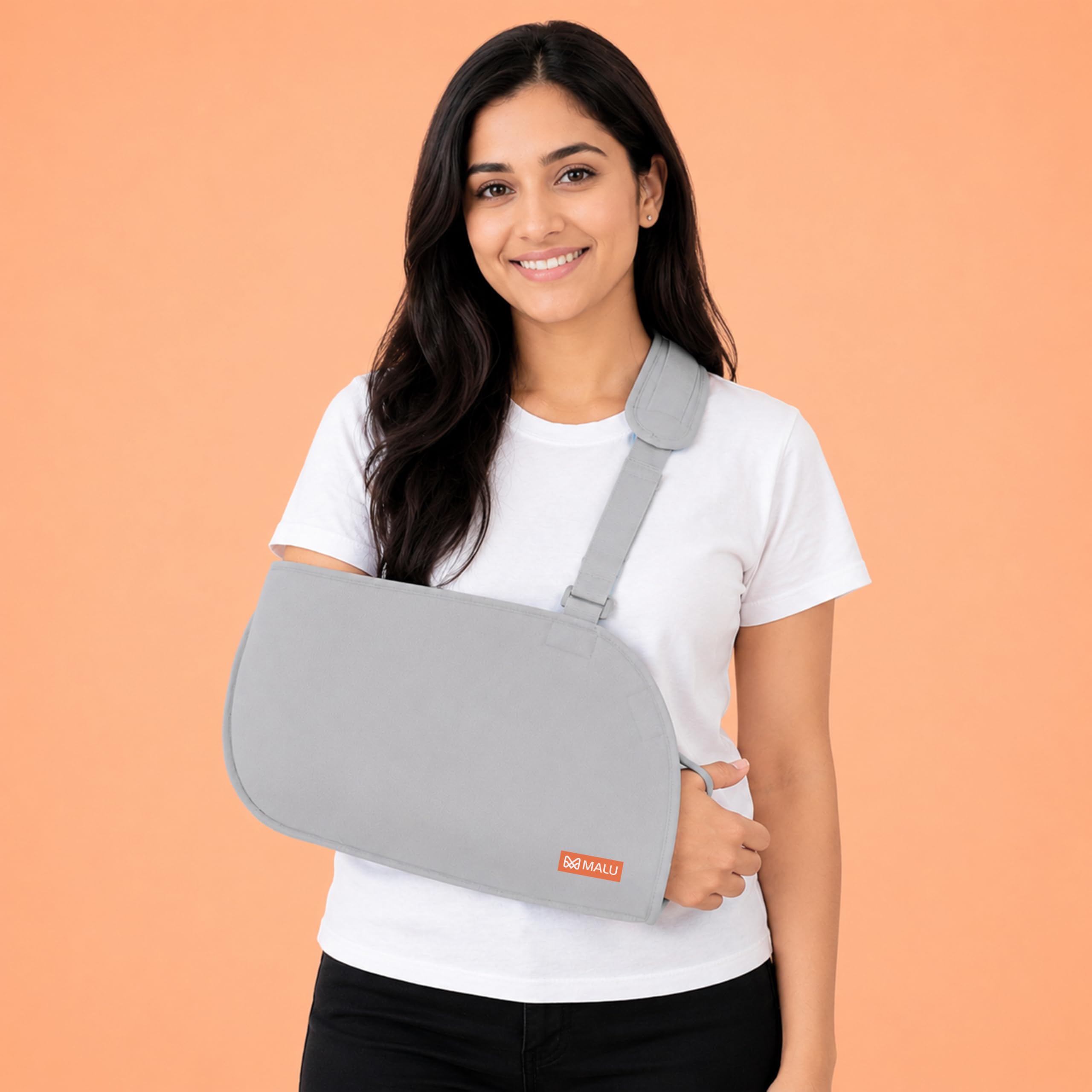MALU HEALTHCARE Arm Sling for Fracture & Shoulder Support – Breathable Pouch with Adjustable Strap, Padded for All-Day Comfort – Men & Women, Left/Right Arm (S)