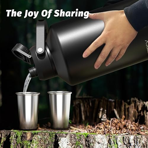 Miniatura 5 de WATERSY Botella de agua de 1.5 galones aislada (fría durante 48 horas), sin BPA y a prueba de fugas, jarra de agua de acero inoxidable de 196 onzas,