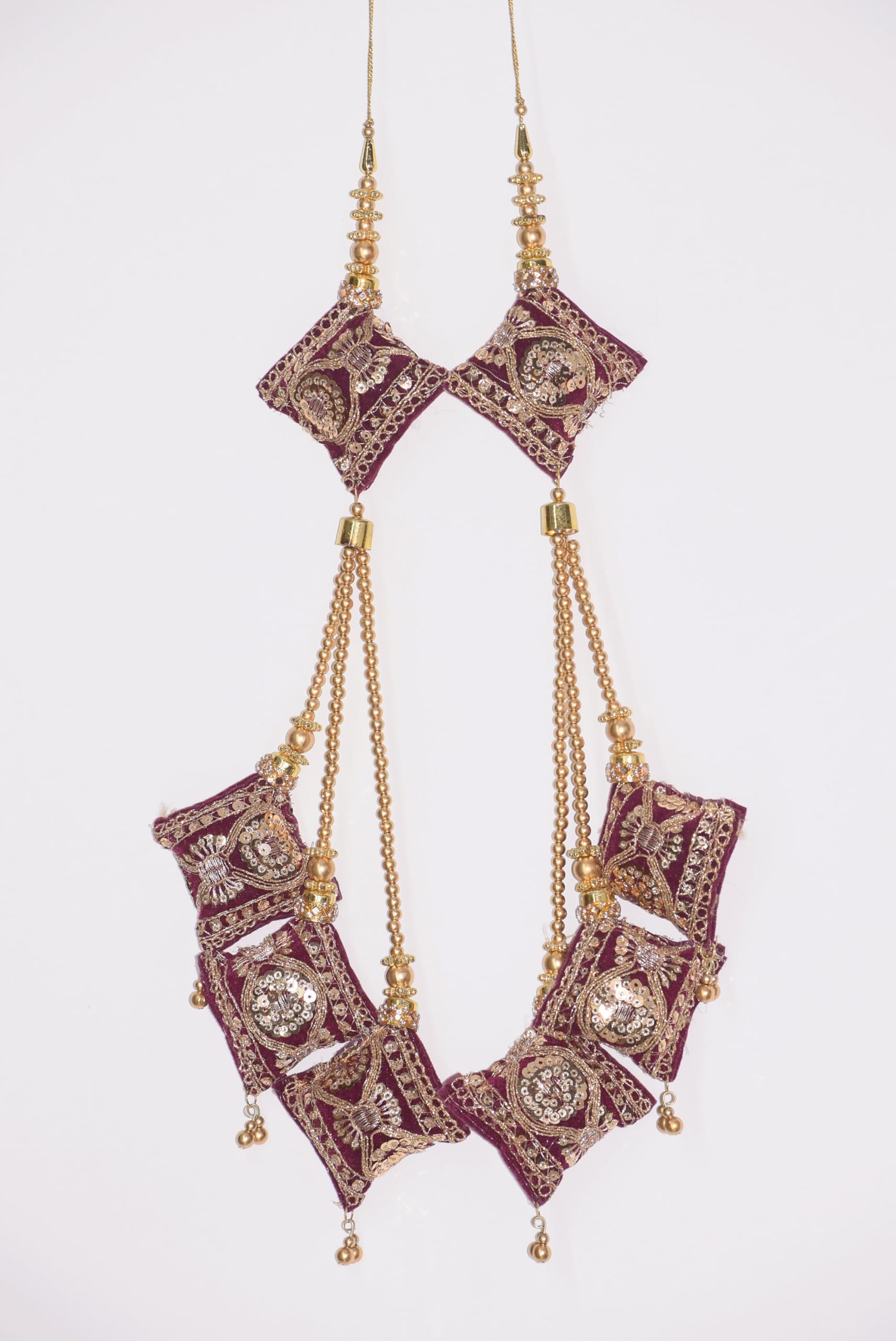 Handmade Velvet Hanging Tassel latkan for Heavy Long Lehenga (Wine, 2)-image-37