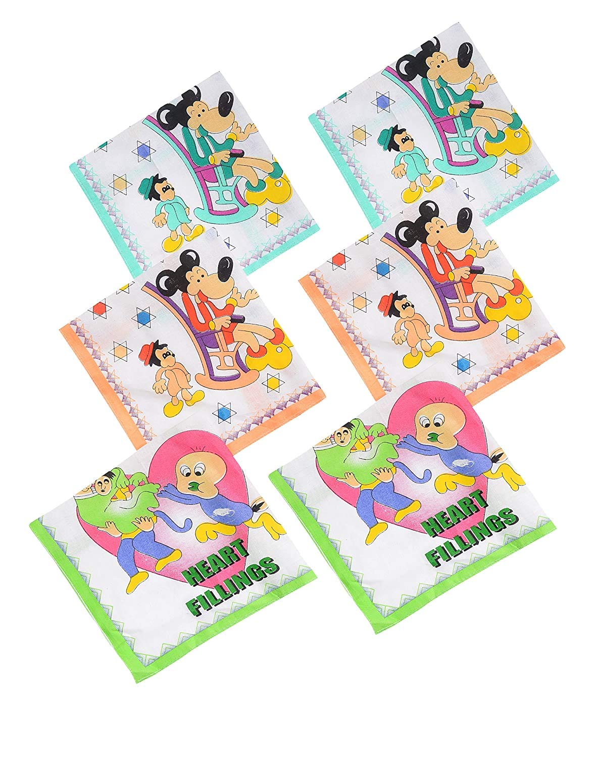 magic Prime Boy's|Girl's Vintage Multi Cartoon Printed Kids Cotton Handkerchiefs (pack of 6)-picture-23