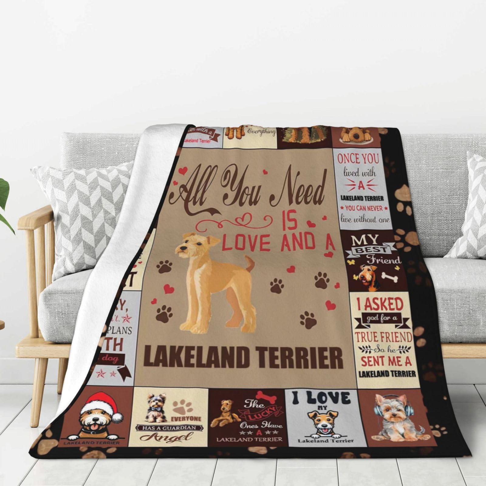 fifbird Unisex Throw Blankets Lakeland Terrier (1) Ultra-Soft Micro Fleece Blanket 60x50Inch