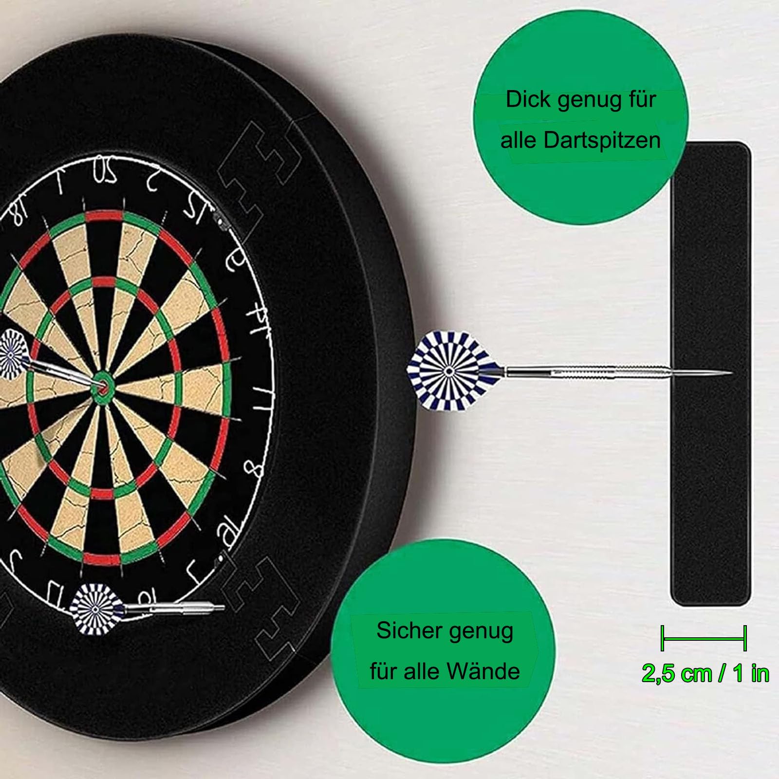 Dart Catchring Surround, pierścień do zbierania darta, 4-częściowy zestaw do ochrony ściany