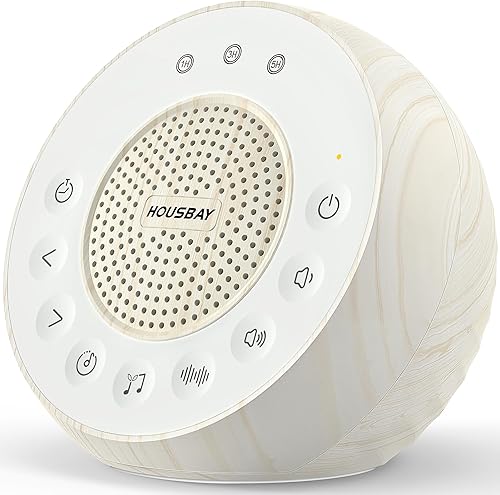 Miniatura 9 de Housbay Máquina de sonido de ruido blanco, 31 sonidos relajantes, sonido estéreo fuerte de 5 W, temporizador de sueño, pequeña máquina de dormir