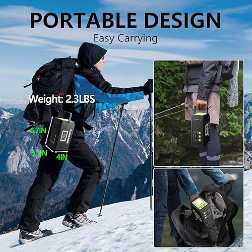 Miniatura 4 de Estación de energía portátil de 127 W (pico 200 W), generador solar (panel solar opcional), fuente de alimentación de 88.8 Wh con salida de CA de