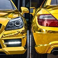 Vista 8 de TeckWrap - Vinilo autoadhesivo para envoltura de coche efecto espejo cromado, 29,2 x 152,4 cm (dorado)