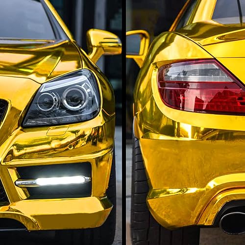 Miniatura 8 de TECKWRAP Adhesivo autoadhesivo de vinilo dorado con espejo cromado de 11.5 x 60 pulgadas (dorado)